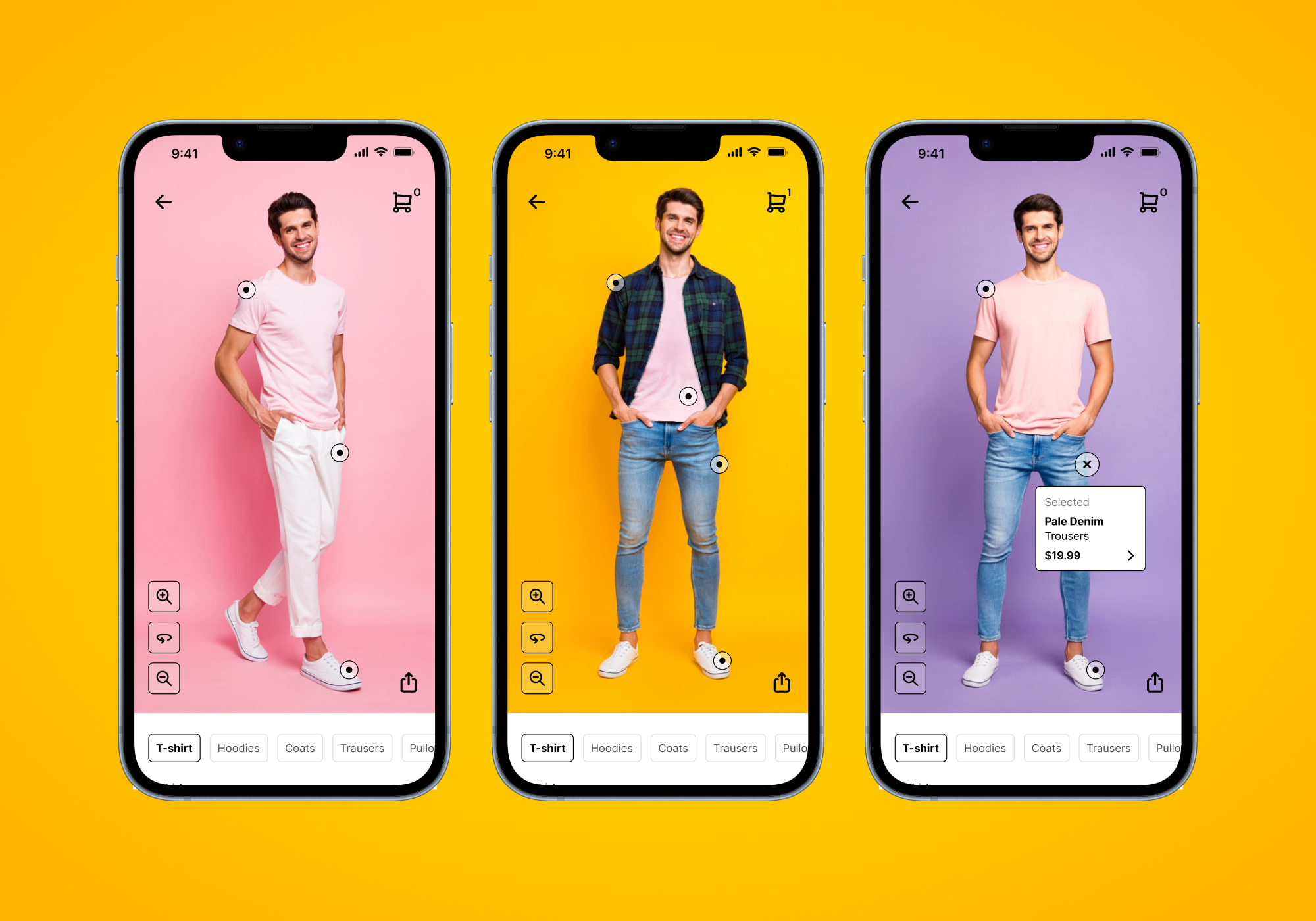mockup of a phone with virtual tryout app in the screen