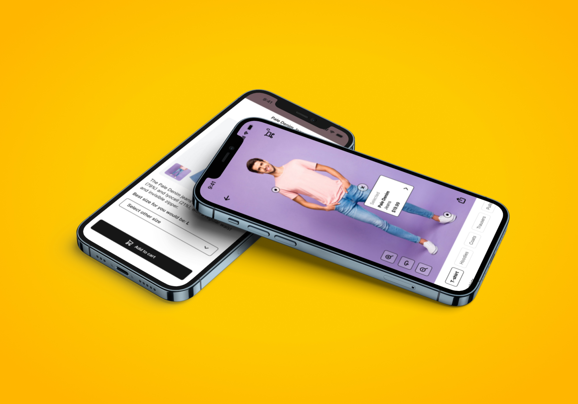 Mockup of a phone for a virtual tryout app