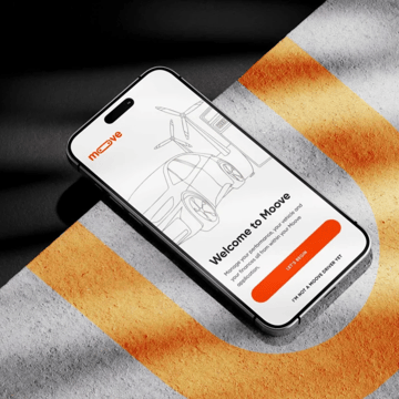Phone displaying Moove app homescreen 