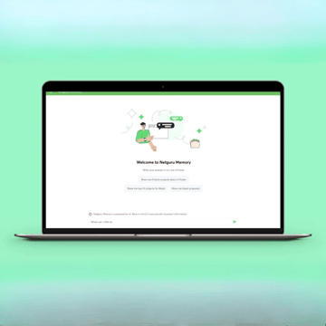 Laptop screen showing Netguru Memory page