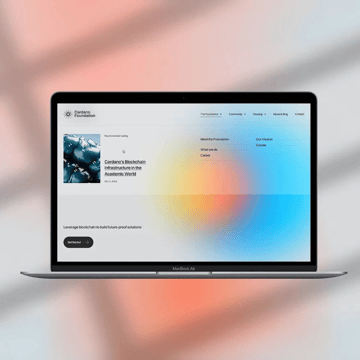 laptop screen displeying Cardano Foundation website