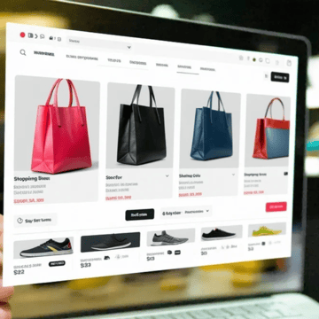 Hand holding a laptop with Vinted Go website displayed on screen