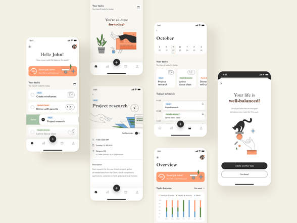 planning app mobile mockups