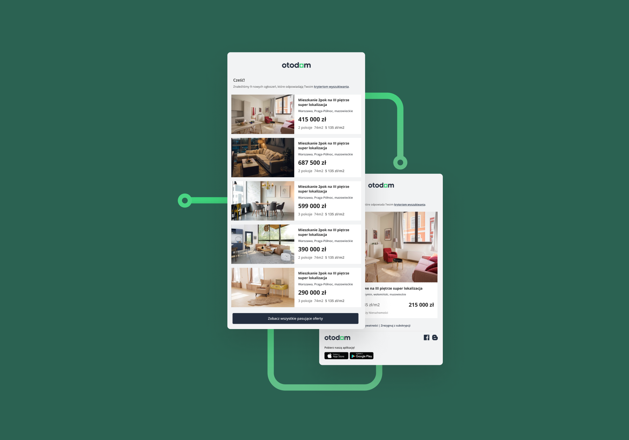 Otodom case study visual with app screens